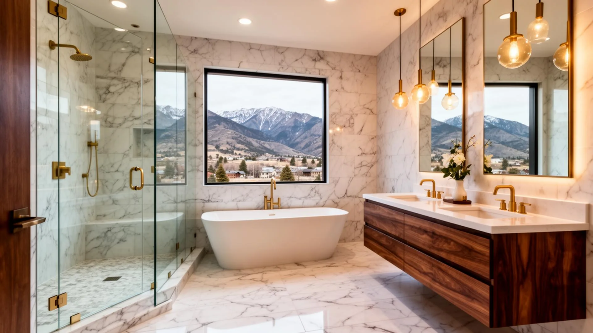 Luxury Denver bathroom remodel by FTK Construction