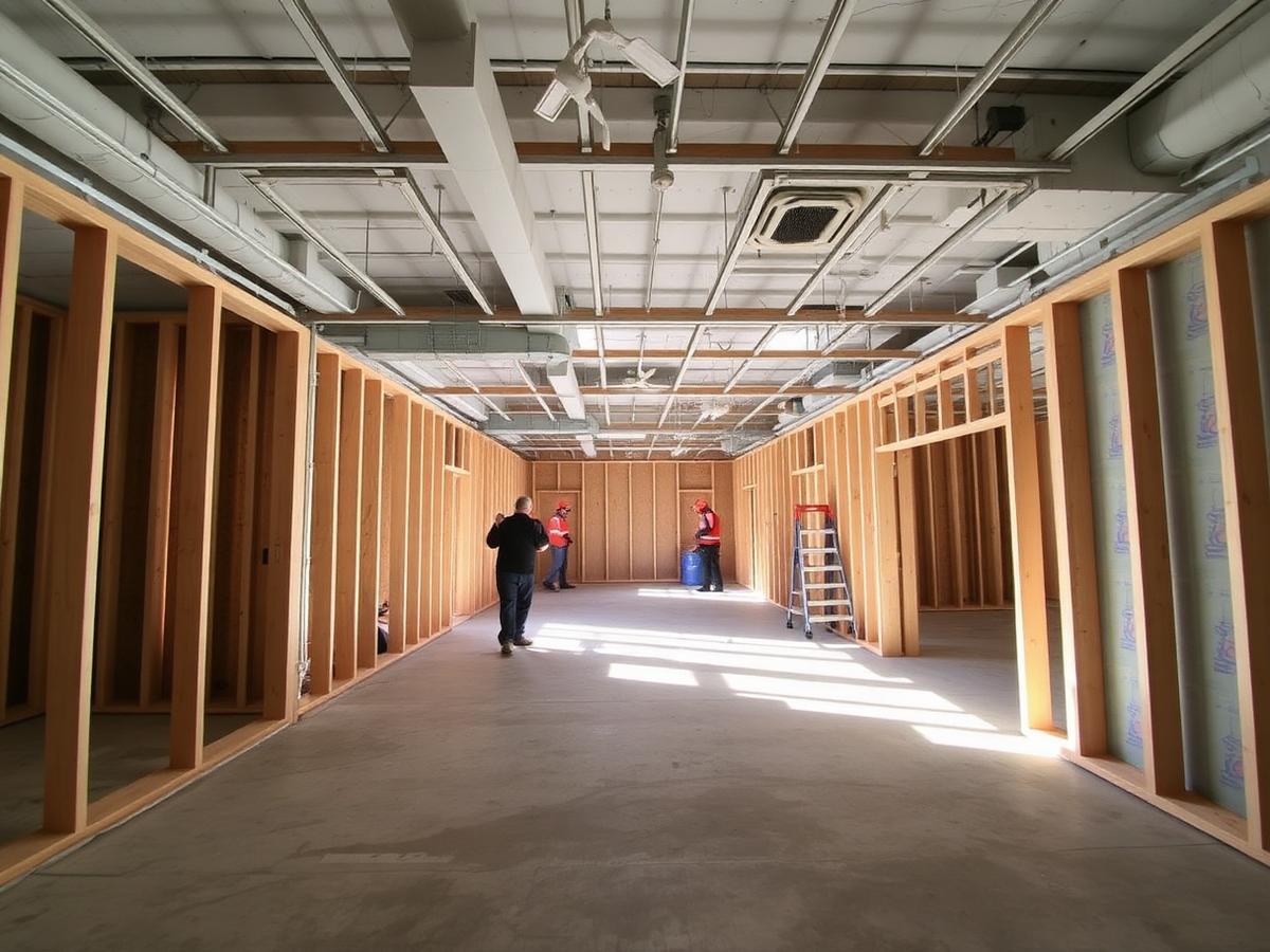 Tenant improvement construction in progress in Denver, CO